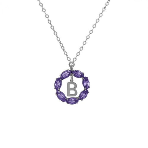THENAME crystals letter B tanzanite necklace in silver