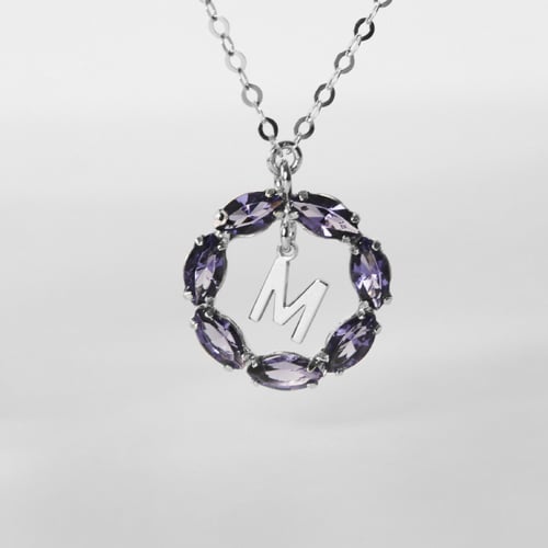 THENAME crystals letter B tanzanite necklace in silver