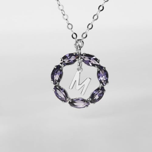 THENAME crystals letter T tanzanite necklace in silver