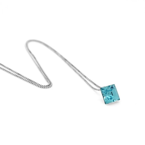 Fantasy light turquoise necklace in silver