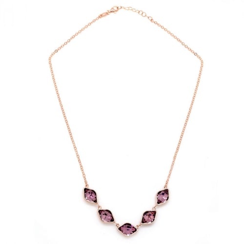 Classic antique pink necklace in rose gold plating in gold plating