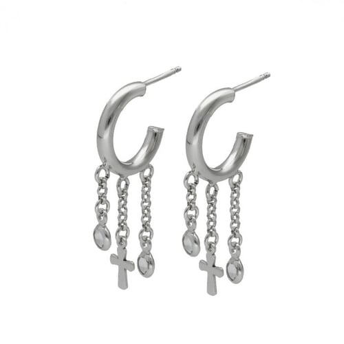 Alea cross crystal earrings in silver