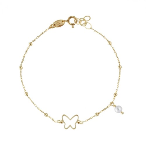 Soulmate butterfly pearl bracelet in gold plating