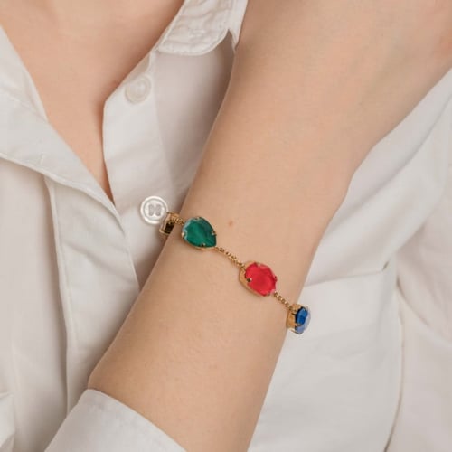 Iconic multicolour bracelet in gold plating
