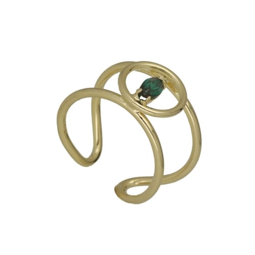 Anillo círculo emerald de Etnia bañado en oro