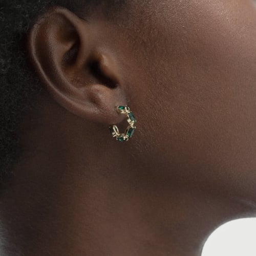 Pendientes marquesa emerald de Etnia bañado en oro