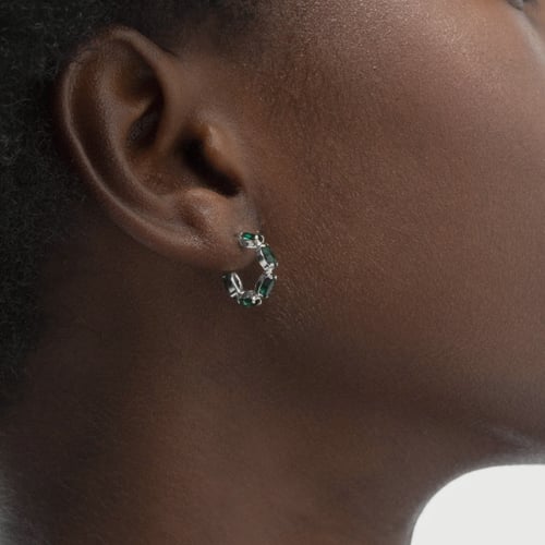 Etnia marquise emerald earrings in silver