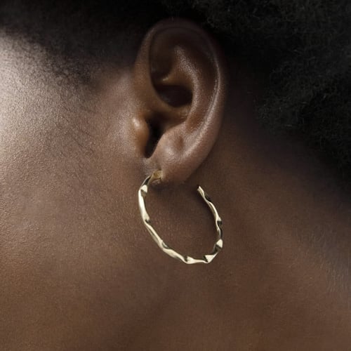 Arlene texture thin earrings in gold plating