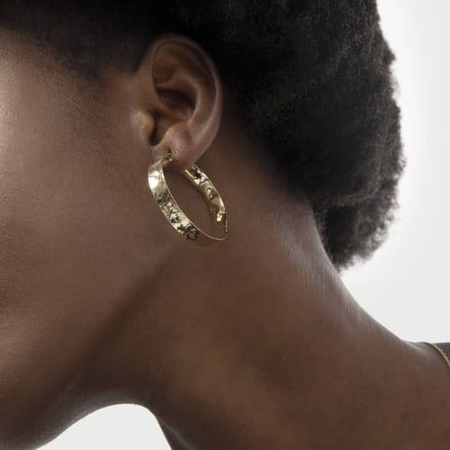 Arlene texture large earrings in gold plating