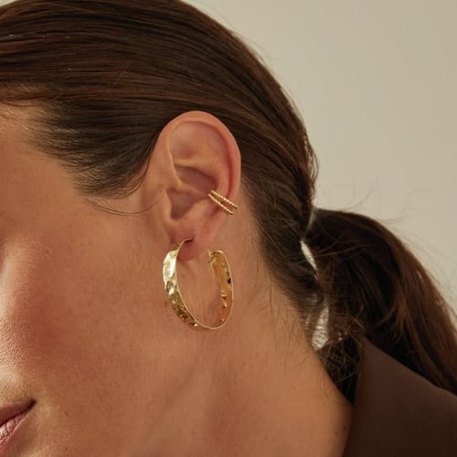 Arlene texture large earrings in silver