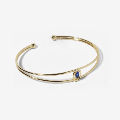 Etnia oval sapphire bracelet in gold plating