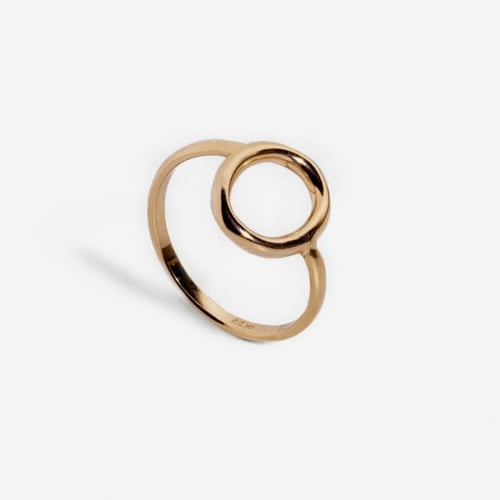 Brava circle ring in rose gold plating