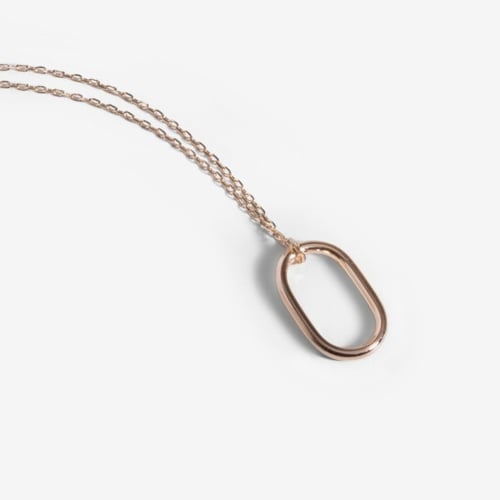 Brava oval necklace in rose gold plating