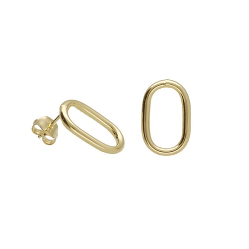 Brava oval earrings in gold plating