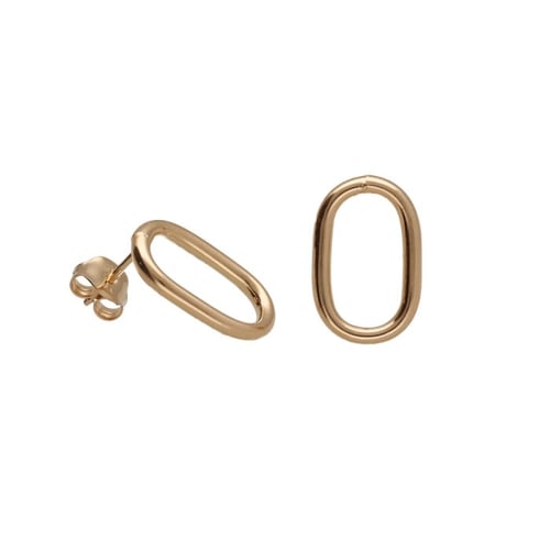 Brava oval earrings in rose gold plating