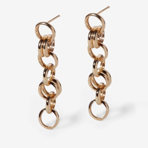 Brava circle earrings in rose gold plating