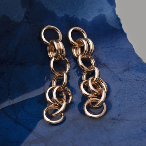 Brava circle earrings in rose gold plating