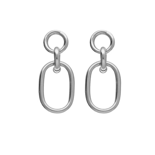 Brava oval earrings in silver