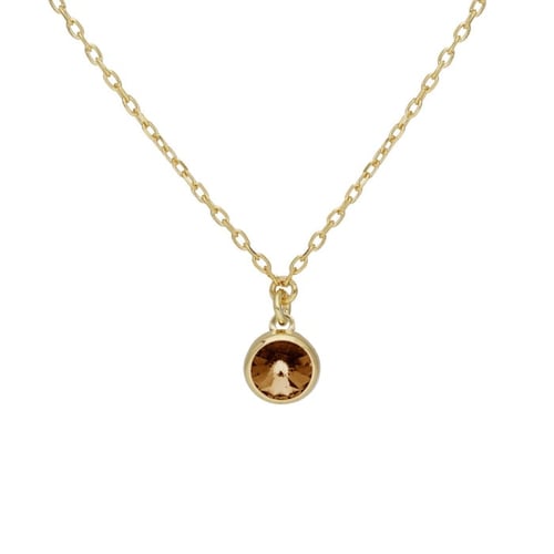 Basic XS crystal light topaz necklace in gold plating