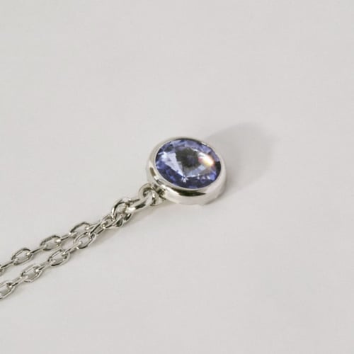 Basic XS crystal light sapphire necklace in silver