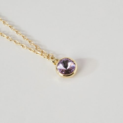 Basic XS crystal violet necklace in gold plating