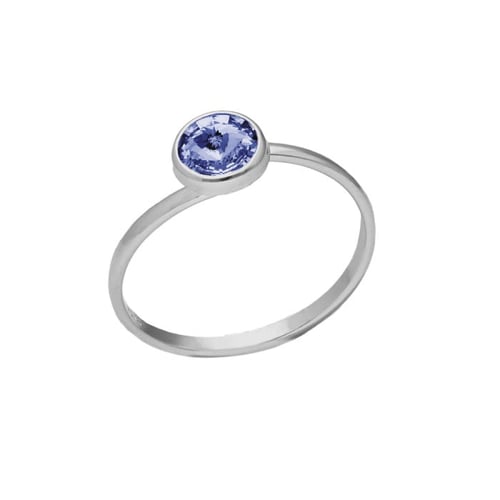 Basic XS crystal light sapphire ring in silver