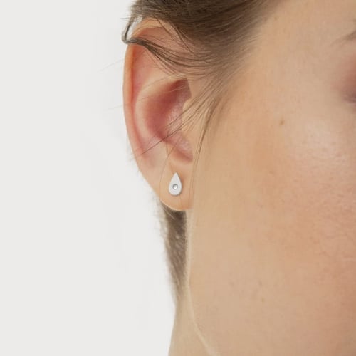 Lily drop crystal earrings in silver