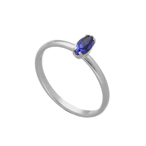 Bianca marquise sapphire ring in silver