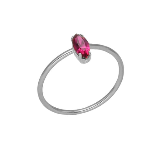 Bianca marquise fuchsia ring in silver