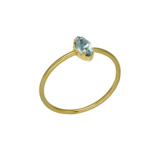 Bianca marquise light azure ring in gold plating