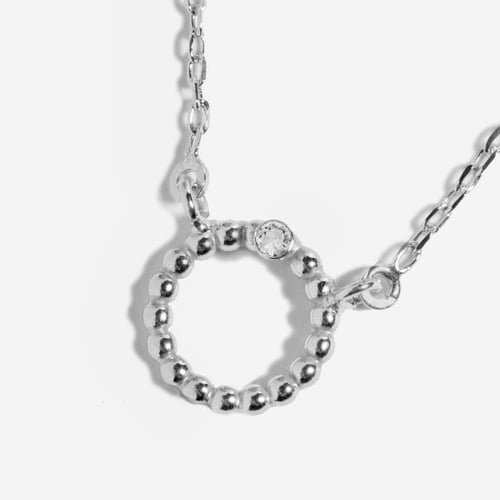 Daphne beaded crystal necklace in silver.