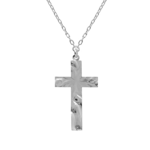 Collar corto cruz elaborado en plata