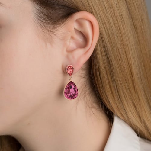 Essential rose earrings in rose gold plating