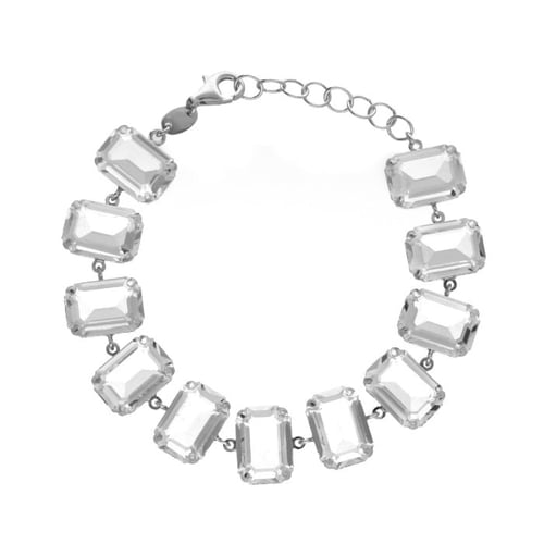 Helena rectangular crystal bracelet in silver