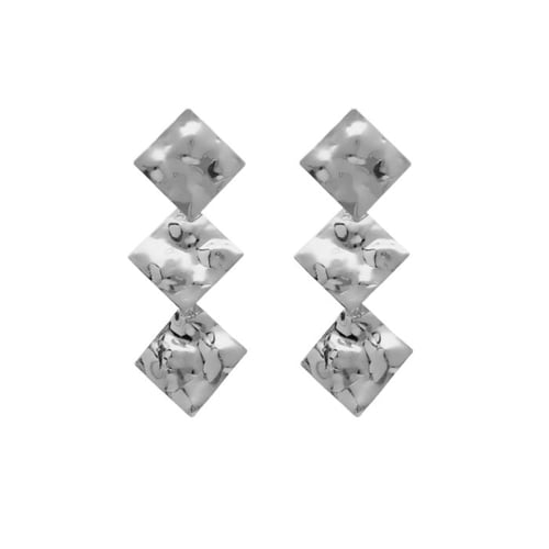 Ghana diamonds earrings in silver
