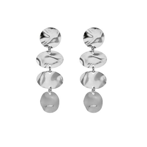 Ghana ovals earrings in silver