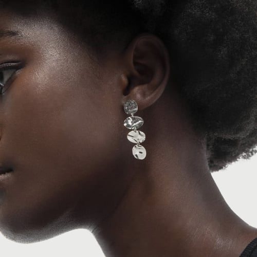 Ghana ovals earrings in silver