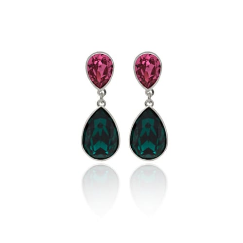 Essential emerald emerald earrings in silver