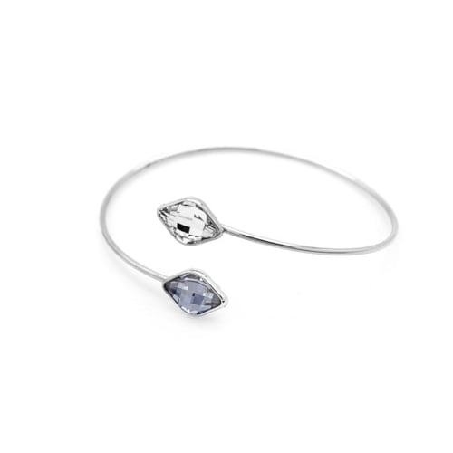 Classic blue jhade bracelet in silver