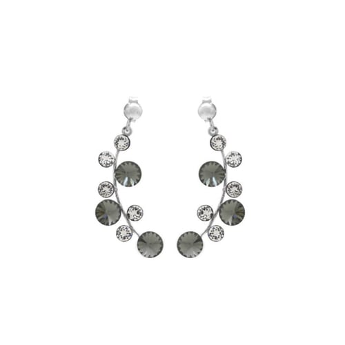 Combination bunch crystal earrings in silver