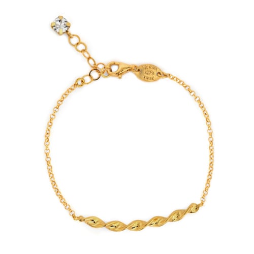 Mayela spiral crystal bracelet in gold plating