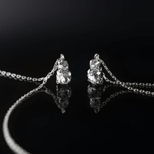 Jasmine you + me crystal necklace in silver
