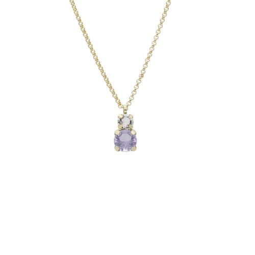 Jasmine you + me violet necklace in gold plating