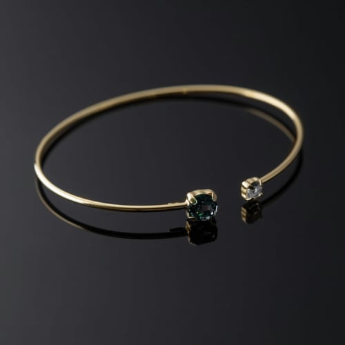 Jasmine emerald cane bracelet in gold plating