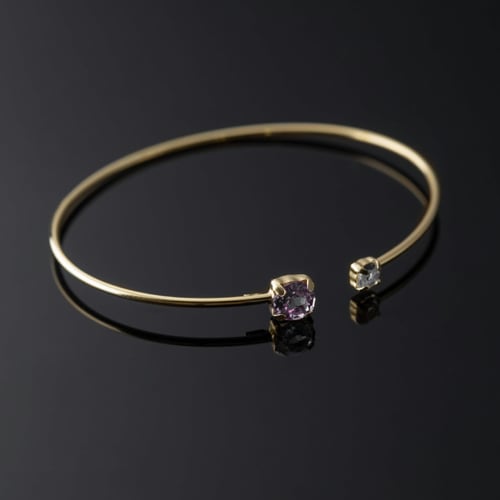 Jasmine violet cane bracelet in gold plating