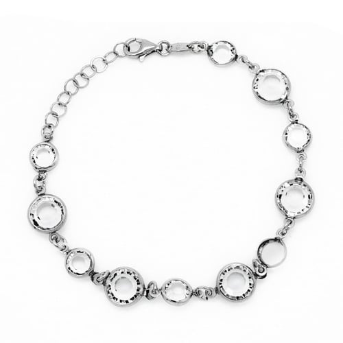 Basic circles crystal bracelet in silver