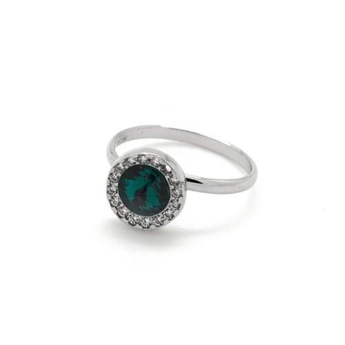 Premium emerald zirconia ring in silver