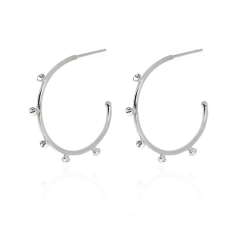 Iris crystal hoop earrings in silver