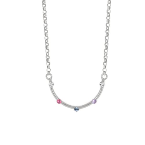 Iris semicircle multicolour necklace in silver