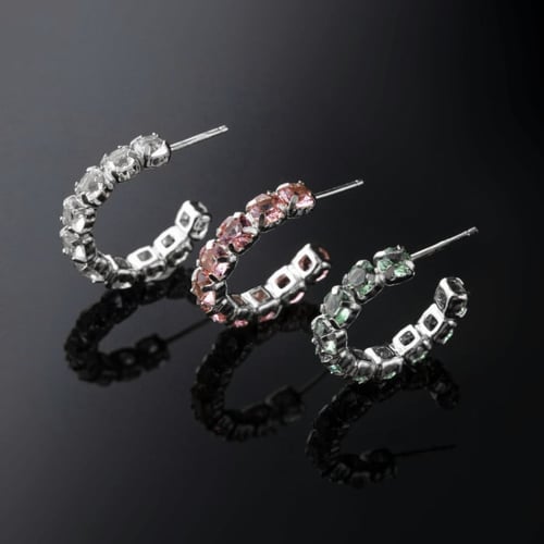 Jade crystals crystal earrings in silver